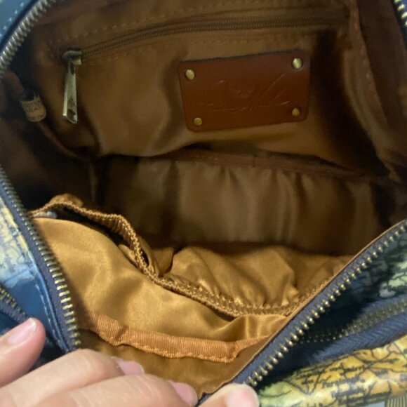 Patricia Nash Piper Coated Linen Canvas Crossbody bag in Greek Map - Picture 4 of 5